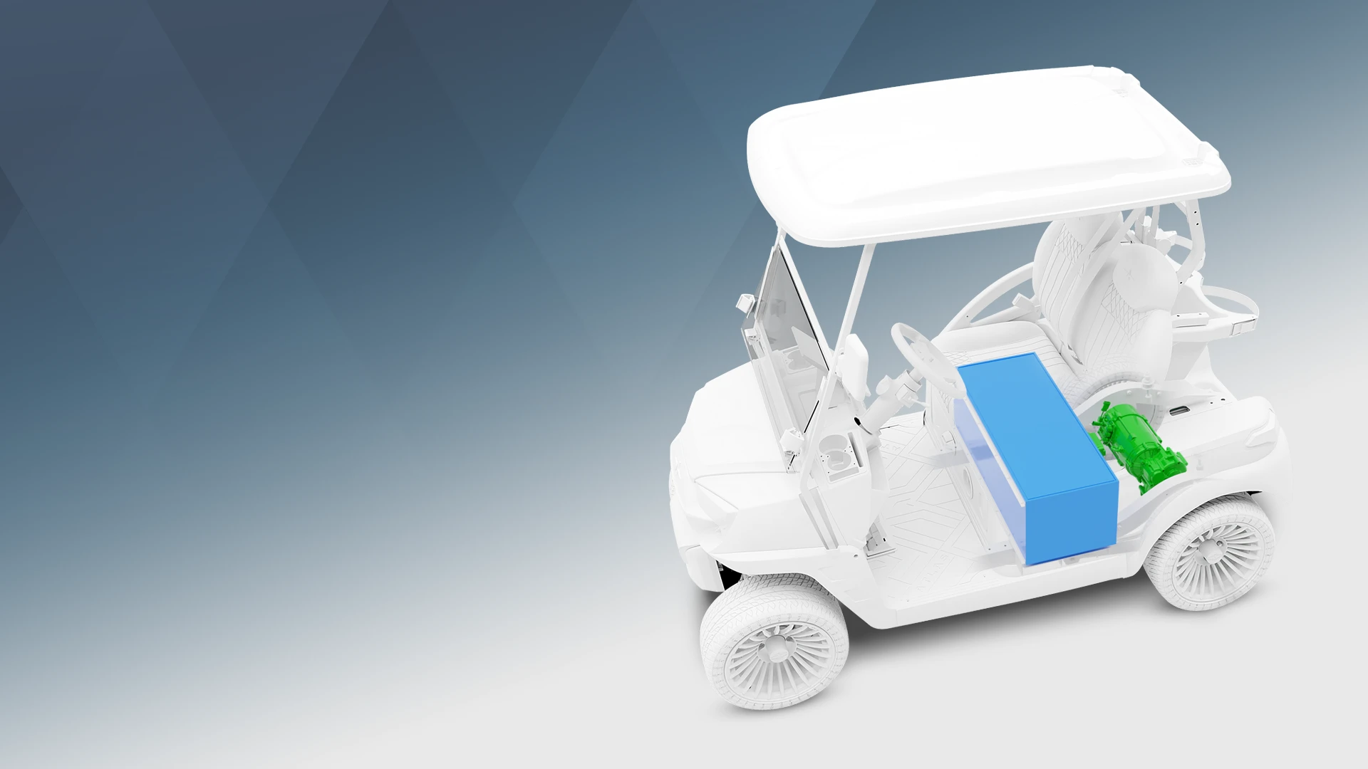 Atlas golf cart backed by a best-in-class lifetime powertrain warranty